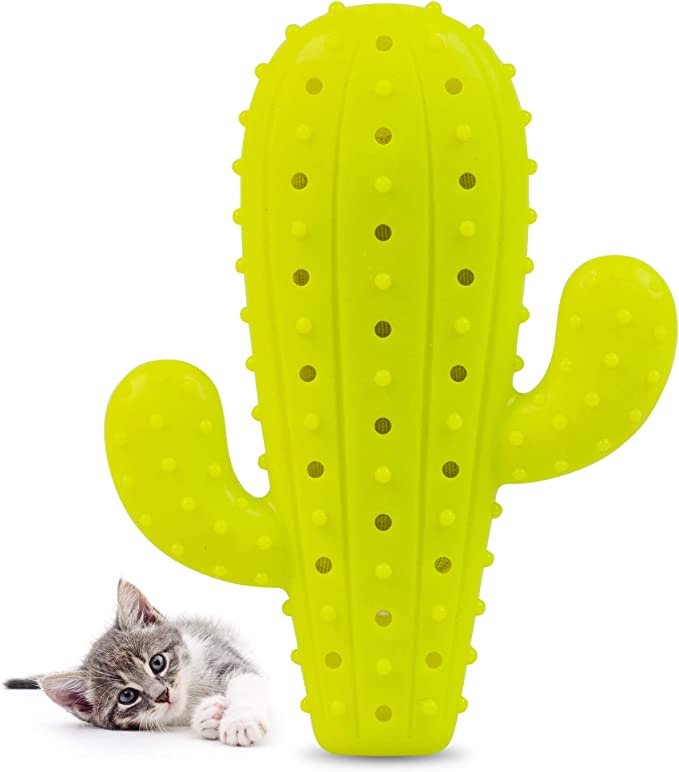 cactus interactive cat toy chew teeth cleaning bite resistant natural rubber