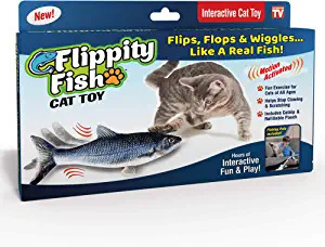 Flippity fish cat toy is an interactive toy in the shape of a fish that flips, flops and keeps your cat engaged and entertained. 