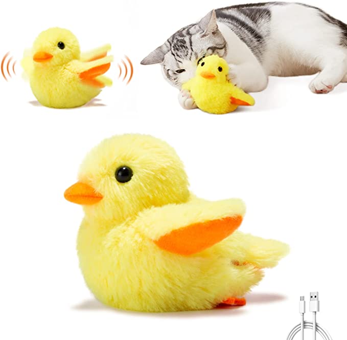 potaroma cat toys rechargeable flapping duck with silvervine catnip