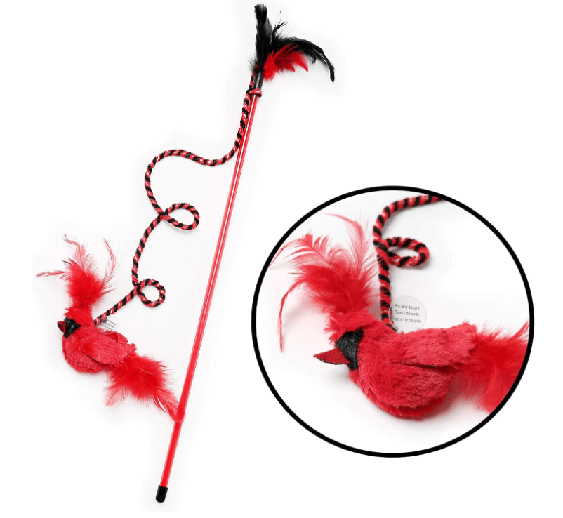 Our Pets Play-N-Squeak RealBirds Fly Over Wand Interactive Cat Toy, 1-Pack for All Breed Sizes