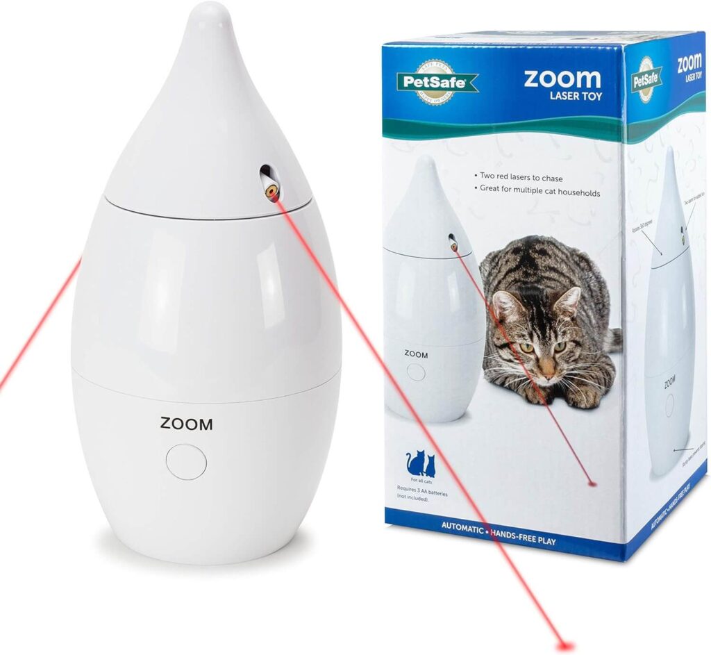 PetSafe Zoom - Automatic Cat Laser Toy - Interactive - Relieves Anxiety & Boredom - Multiple Lasers Perfect for Multi-Cat Households