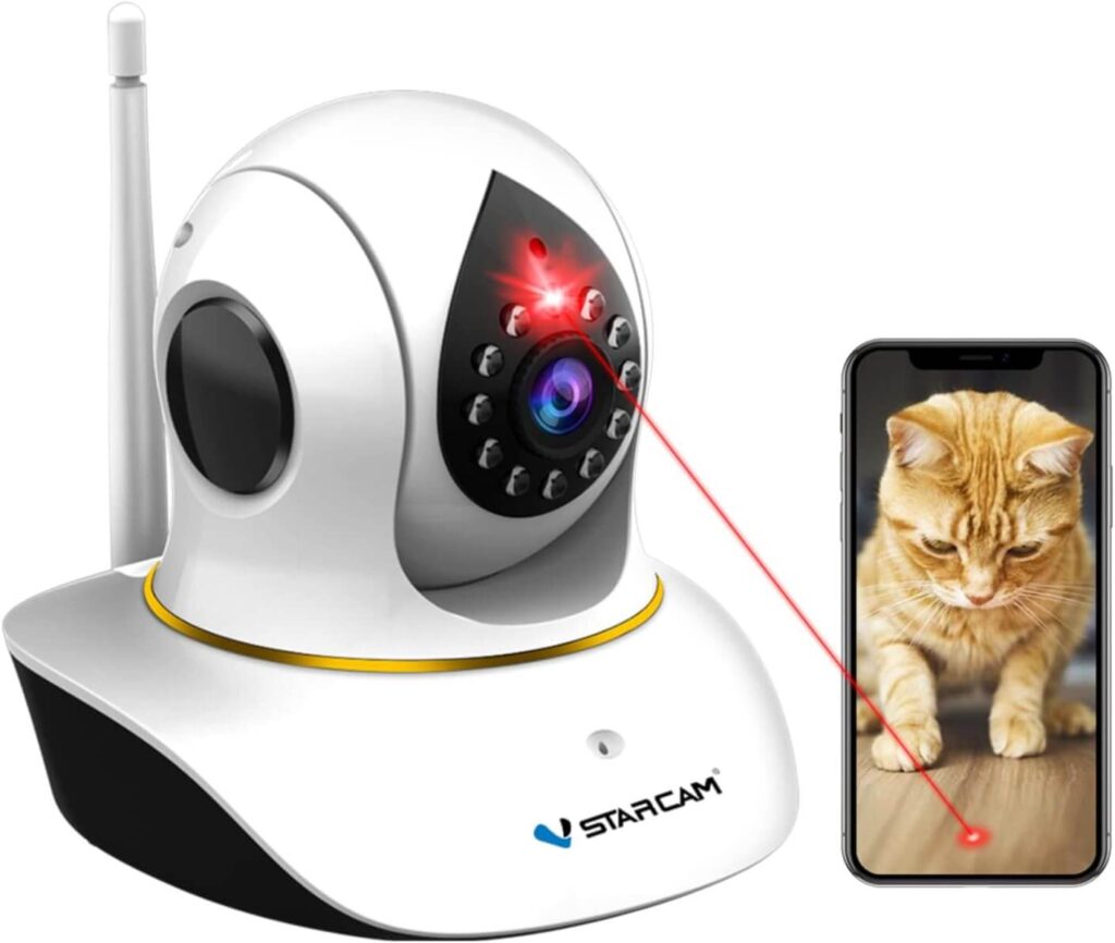 VSTARCAM Pet Camera with Laser Wireless Dog Camera 1080P Cat Toys, Night Vision Sound Motion Alerts
