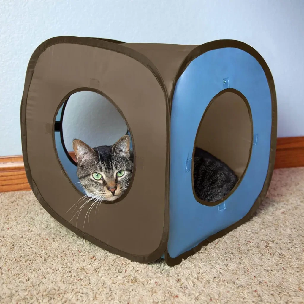 Kitty City Pop Open Rolling Cat Cube, Tunnel, Littre Box