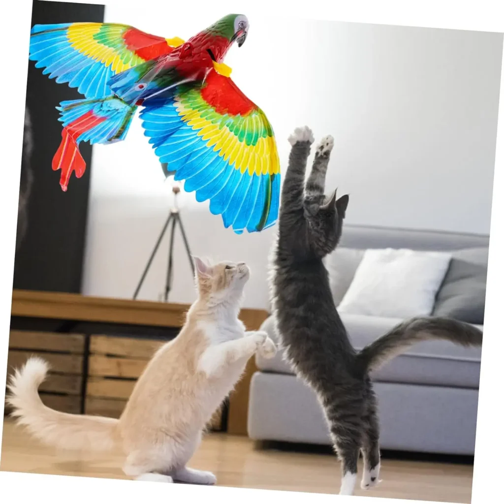 ERINGOGO 4 Sets Electric Bird Cat Toy Kitten Accessory Light up Cat Toy Funny Cat Toys Catnip Interactive Toy Cat Supply Eagle Kitten Toy Sports Toys Plastic to Rotate Indoor Fishing Rod