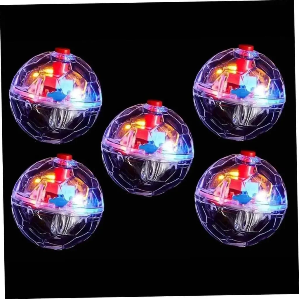 Ckuakiwu Cat Toy Balls, 5pcs 3.5cm Flash Light LED Motion Activated Cat Ball, Ghost Hunting Cat Ball Toy, Light Up Cat Dog Interactive Toy for Cats Pets