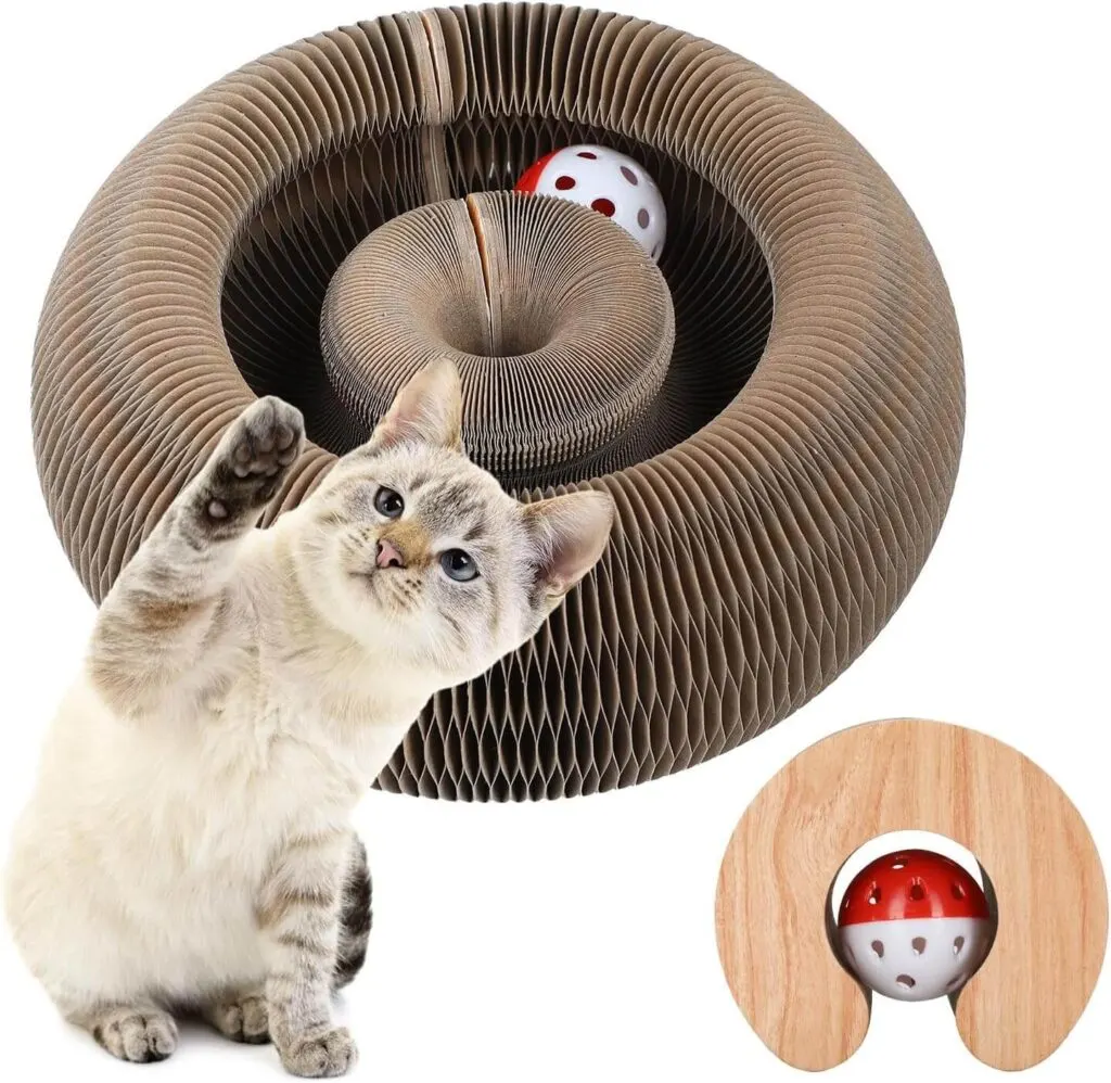 FluffyDream 2 in 1 Cat Scratcher Cardboard Lounge Bed, Cat Scratching Post, Durable Board Pads Prevents Furniture Damage,Large (Reversible)